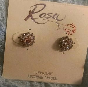 Rosa, Austrian Crystal Earrings for Pierced Ears